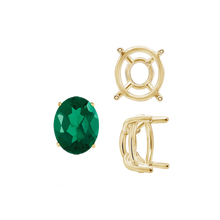 Load image into Gallery viewer, ITI NYC Four Prong Oval Wire Basket Tapered Base Settings in 14K Gold (5.00 x 3.00 mm - 20.00 x 15.00 mm)