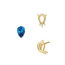 Load image into Gallery viewer, ITI NYC Five Prong Pear Shape Wire Basket Settings in 14K Gold (3.00 x 1.75 mm - 12.00 x 8.00 mm)