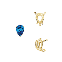 Load image into Gallery viewer, ITI NYC Five Prong Pear Shape Wire Basket Settings in 14K Gold (3.00 x 1.75 mm - 12.00 x 8.00 mm)