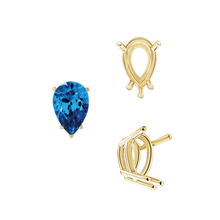 Load image into Gallery viewer, ITI NYC Five Prong Pear Shape Wire Basket Settings in 14K Gold (3.00 x 1.75 mm - 12.00 x 8.00 mm)