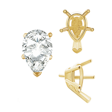 Load image into Gallery viewer, ITI NYC V-End Pear Shape Solitaire Settings With Peg in 14K Gold (5.00 x 3.00 mm - 12.00 x 8.00 mm)