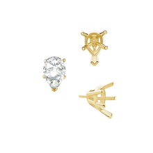 Load image into Gallery viewer, ITI NYC V-End Pear Shape Solitaire Settings With Peg in 14K Gold (5.00 x 3.00 mm - 12.00 x 8.00 mm)