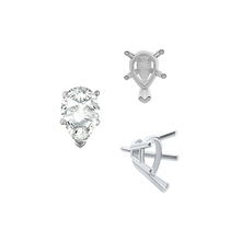 Load image into Gallery viewer, ITI NYC V-End Pear Shape Solitaire Settings With Peg in 14K Gold (5.00 x 3.00 mm - 12.00 x 8.00 mm)