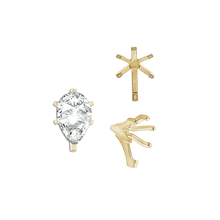Load image into Gallery viewer, ITI NYC Six Prong Pear Shape Tiffany Settings With Peg in 14K Gold (3.00 x 1.75 mm - 15.00 x 9.00 mm)