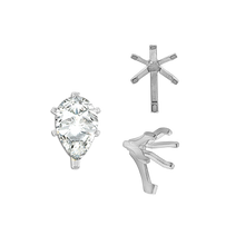 Load image into Gallery viewer, ITI NYC Six Prong Pear Shape Tiffany Settings With Peg in 14K Gold (3.00 x 1.75 mm - 15.00 x 9.00 mm)