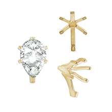 Load image into Gallery viewer, ITI NYC Six Prong Pear Shape Tiffany Settings With Peg in 14K Gold (3.00 x 1.75 mm - 15.00 x 9.00 mm)