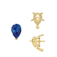 Load image into Gallery viewer, ITI NYC V-End Pear Shape Solitaire Settings With Peg in 14K Gold (5.00 x 3.00 mm - 15.00 x 9.00 mm)