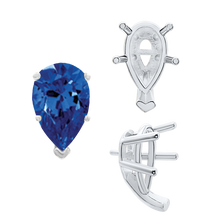 Load image into Gallery viewer, ITI NYC V-End Pear Shape Solitaire Settings With Peg in 14K Gold (5.00 x 3.00 mm - 15.00 x 9.00 mm)