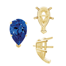 Load image into Gallery viewer, ITI NYC V-End Pear Shape Solitaire Settings With Peg in 14K Gold (5.00 x 3.00 mm - 15.00 x 9.00 mm)