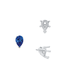 Load image into Gallery viewer, ITI NYC V-End Pear Shape Solitaire Settings With Peg in 14K Gold (5.00 x 3.00 mm - 15.00 x 9.00 mm)