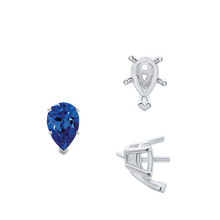 Load image into Gallery viewer, ITI NYC V-End Pear Shape Solitaire Settings With Peg in 14K Gold (5.00 x 3.00 mm - 15.00 x 9.00 mm)