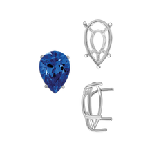 Load image into Gallery viewer, ITI NYC Five Prong Pear Shape Tapered Base Wire Basket Settings in 14K Gold (5.00 x 3.00 mm - 19.00 x 13.00 mm)