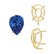 Load image into Gallery viewer, ITI NYC Five Prong Pear Shape Tapered Base Wire Basket Settings in 14K Gold (5.00 x 3.00 mm - 19.00 x 13.00 mm)