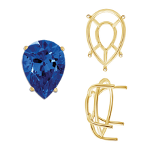 Load image into Gallery viewer, ITI NYC Five Prong Pear Shape Tapered Base Wire Basket Settings in 14K Gold (5.00 x 3.00 mm - 19.00 x 13.00 mm)