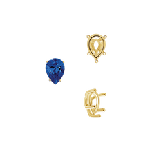 Load image into Gallery viewer, ITI NYC Five Prong Pear Shape Tapered Base Wire Basket Settings in 14K Gold (5.00 x 3.00 mm - 19.00 x 13.00 mm)