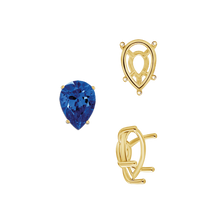 Load image into Gallery viewer, ITI NYC Five Prong Pear Shape Tapered Base Wire Basket Settings in 14K Gold (5.00 x 3.00 mm - 19.00 x 13.00 mm)