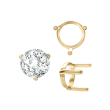 Load image into Gallery viewer, ITI NYC Three Prong Round Single Base Settings in 14K Gold (2.00 mm - 8.00 mm)