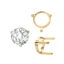 Load image into Gallery viewer, ITI NYC Three Prong Round Single Base Settings in 14K Gold (2.00 mm - 8.00 mm)