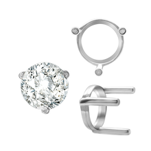 Load image into Gallery viewer, ITI NYC Three Prong Round Single Base Settings in 14K Gold (2.00 mm - 8.00 mm)