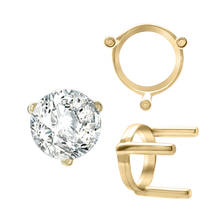 Load image into Gallery viewer, ITI NYC Three Prong Round Single Base Settings in 14K Gold (2.00 mm - 8.00 mm)