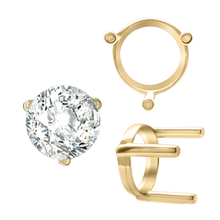 Load image into Gallery viewer, ITI NYC Three Prong Round Single Base Settings in 14K Gold (2.00 mm - 8.00 mm)