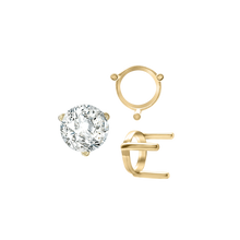 Load image into Gallery viewer, ITI NYC Three Prong Round Single Base Settings in 14K Gold (2.00 mm - 8.00 mm)