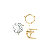 Load image into Gallery viewer, ITI NYC Three Prong Round Single Base Settings in 14K Gold (2.00 mm - 8.00 mm)