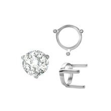 Load image into Gallery viewer, ITI NYC Three Prong Round Single Base Settings in 14K Gold (2.00 mm - 8.00 mm)