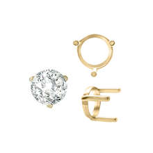 Load image into Gallery viewer, ITI NYC Three Prong Round Single Base Settings in 14K Gold (2.00 mm - 8.00 mm)