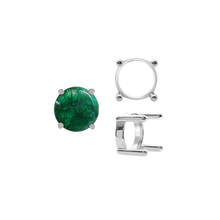 Load image into Gallery viewer, ITI NYC Four Prong Round Single Base Settings With Straight Wire Prongs in Sterling Silver (2.00 mm - 8.00 mm)