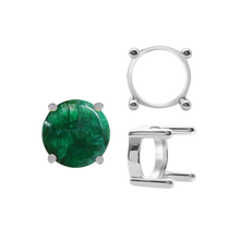 Load image into Gallery viewer, ITI NYC Four Prong Round Single Base Settings With Straight Wire Prongs in Sterling Silver (2.00 mm - 8.00 mm)