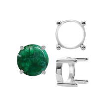 Load image into Gallery viewer, ITI NYC Four Prong Round Single Base Settings With Straight Wire Prongs in Sterling Silver (2.00 mm - 8.00 mm)