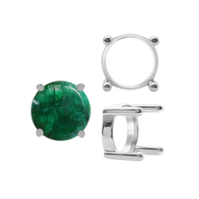 Load image into Gallery viewer, ITI NYC Four Prong Round Single Base Settings With Straight Wire Prongs in Sterling Silver (2.00 mm - 8.00 mm)