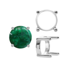 Load image into Gallery viewer, ITI NYC Four Prong Round Single Base Settings With Straight Wire Prongs in Sterling Silver (2.00 mm - 8.00 mm)