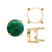 Load image into Gallery viewer, ITI NYC Four Prong Round Single Base Settings With Straight Wire Prongs in 14K Gold (2.00 mm - 8.00 mm)