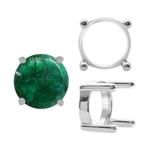 Load image into Gallery viewer, ITI NYC Four Prong Round Single Base Settings With Straight Wire Prongs in Sterling Silver (2.00 mm - 8.00 mm)