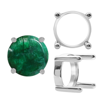 Load image into Gallery viewer, ITI NYC Four Prong Round Single Base Settings With Straight Wire Prongs in Sterling Silver (2.00 mm - 8.00 mm)