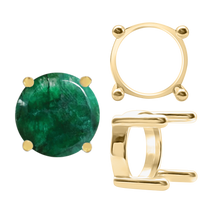 Load image into Gallery viewer, ITI NYC Four Prong Round Single Base Settings With Straight Wire Prongs in 14K Gold (2.00 mm - 8.00 mm)