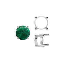 Load image into Gallery viewer, ITI NYC Four Prong Round Single Base Settings With Straight Wire Prongs in Sterling Silver (2.00 mm - 8.00 mm)