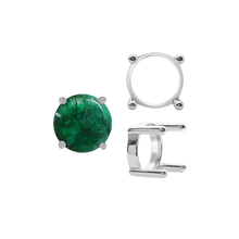 Load image into Gallery viewer, ITI NYC Four Prong Round Single Base Settings With Straight Wire Prongs in Sterling Silver (2.00 mm - 8.00 mm)