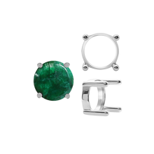 Load image into Gallery viewer, ITI NYC Four Prong Round Single Base Settings With Straight Wire Prongs in Sterling Silver (2.00 mm - 8.00 mm)