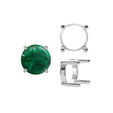 Load image into Gallery viewer, ITI NYC Four Prong Round Single Base Settings With Straight Wire Prongs in Sterling Silver (2.00 mm - 8.00 mm)