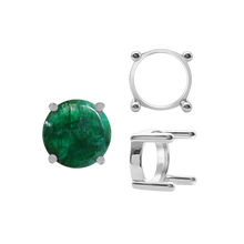 Load image into Gallery viewer, ITI NYC Four Prong Round Single Base Settings With Straight Wire Prongs in Sterling Silver (2.00 mm - 8.00 mm)