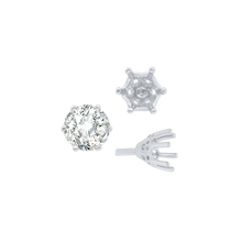 Load image into Gallery viewer, ITI NYC Six Prong Round Filigree Tapered Settings with Peg in Sterling Silver (4.00 mm - 9.25 mm)