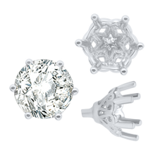 Load image into Gallery viewer, ITI NYC Six Prong Round Filigree Tapered Settings with Peg in Sterling Silver (4.00 mm - 9.25 mm)