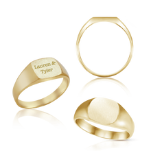 Load image into Gallery viewer, Square Signet Rings in 14K Yellow Gold (10 mm - 18 mm)
