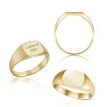 Load image into Gallery viewer, Square Signet Rings in 14K Yellow Gold (10 mm - 18 mm)