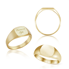 Load image into Gallery viewer, Square Signet Rings in 14K Yellow Gold (10 mm - 18 mm)