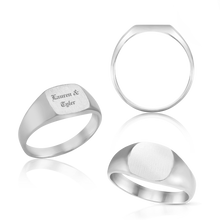 Load image into Gallery viewer, Square Signet Rings in Sterling Silver (10 mm - 18 mm)