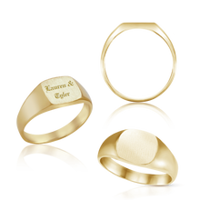 Load image into Gallery viewer, Square Signet Rings in 14K Yellow Gold (10 mm - 18 mm)